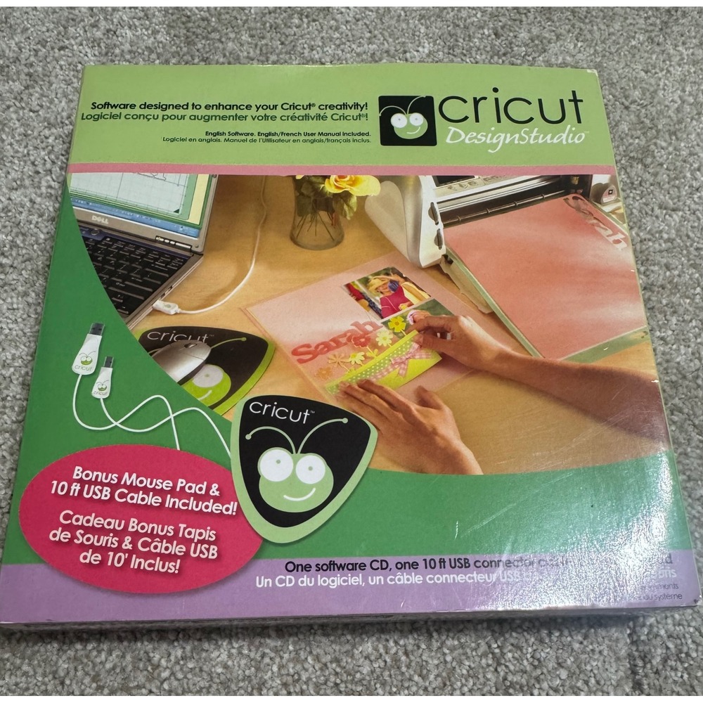 Cricut DesignStudio Bonus Pack Software 29-0500 with USB Cable and Mouse Pad NEW